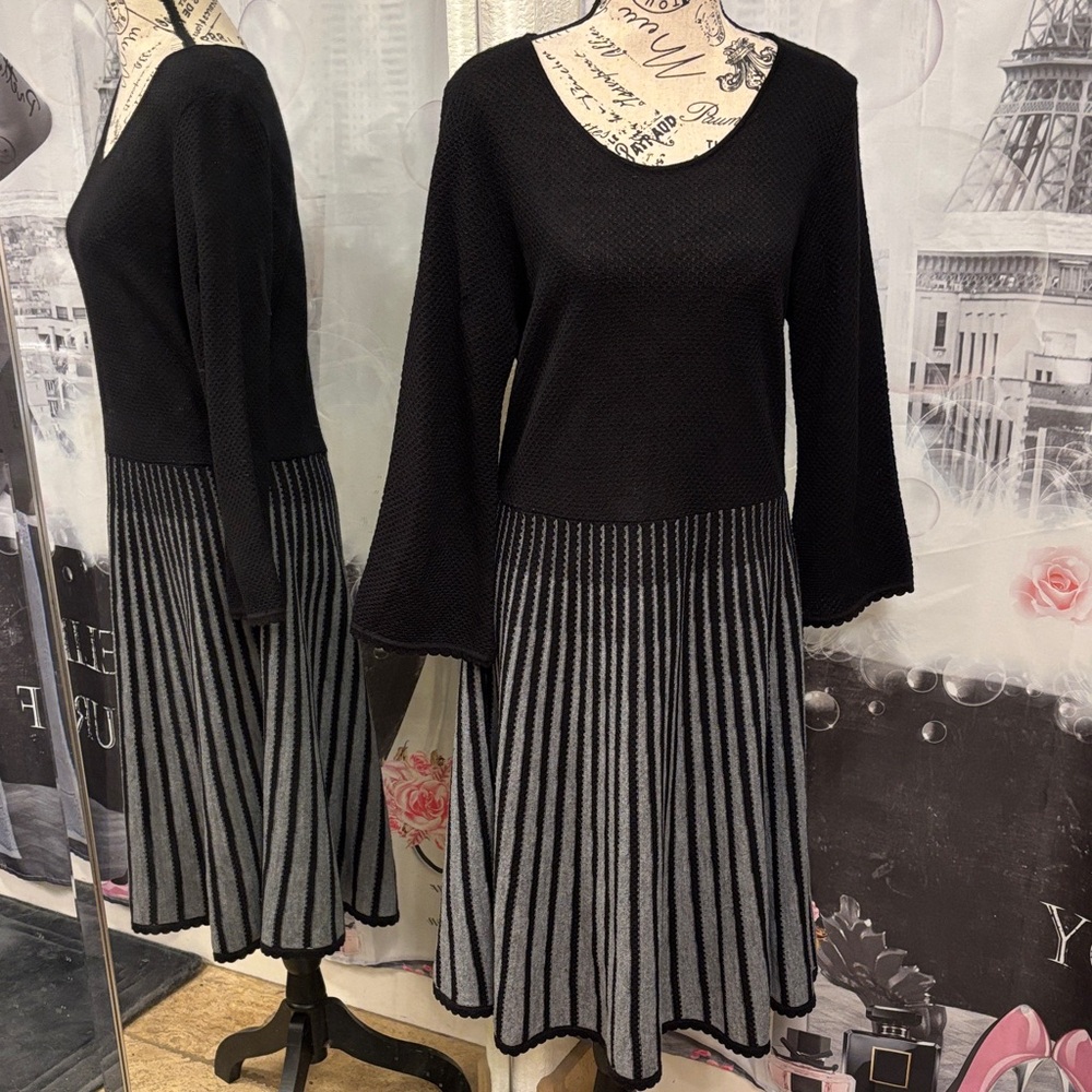NWT A&A by Angel Black Wool Blend Knit Dress